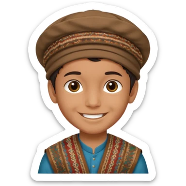 Creat a afghan boy with afghan pacol hat sticker