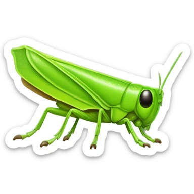  a shiny lime-green grass hopper (bug) sticker