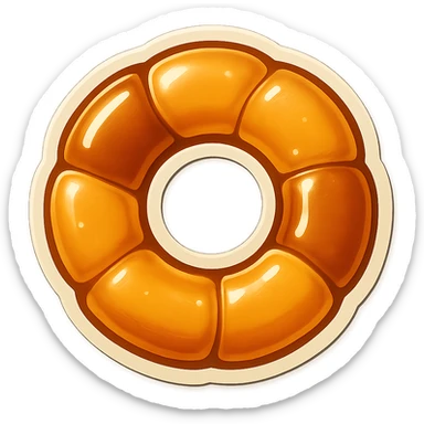 Convert the image to a playful, photorealistic dalgona candy in sticker style with a white border, shaped like a circle. The style should be sticker-like, playful, and photorealistic. sticker