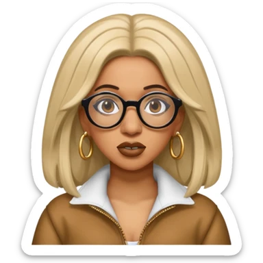 rapper Cardi B wear glasses sticker