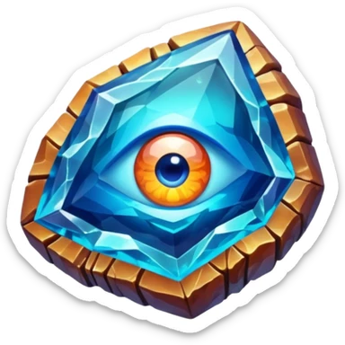 very sharp gem mineral looking like reefs, very shiny with two eyes sticker