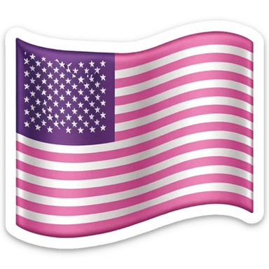 pink american flag without flagpole sticker