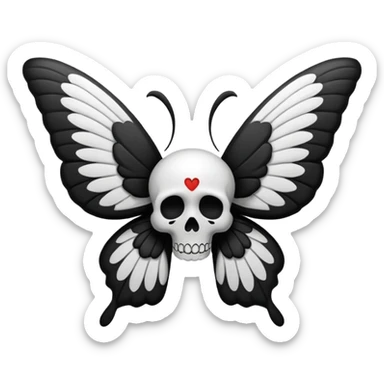 crea un emoji de una mariposa / polilla de la muerte pero que la calavera esté en las alas  sticker