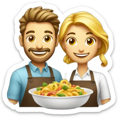 food photographers man and woman happy sticker