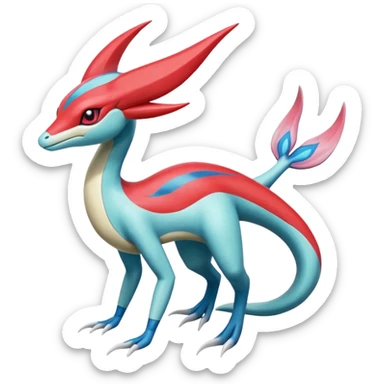 Meloetta-Milotic-Inteleon-Heliolisk-Helioptile-Salamence-Salandit-Latias-Fakémon-creature-hybrid sticker