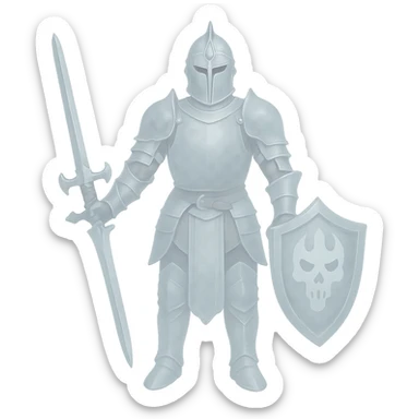 Make the ghostly knight more transparent with no background, preserving the ghostly and ethereal appearance. sticker