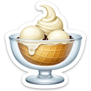 ice cream glass bowl empty sticker