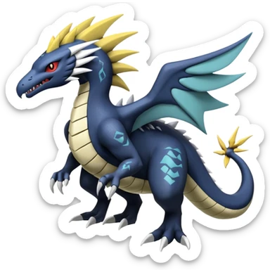 Silvally-Nargacuga-Latios-Zekrom-Giratina-Salandit-Pokémon-Fakémon-fusion-animal-hybrid-creature sticker