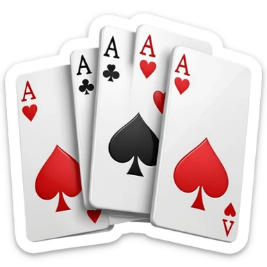 spinning playing card that switches between ace of spades, ace of hearts, ace of clubs, and ace of diamonds each rotation sticker