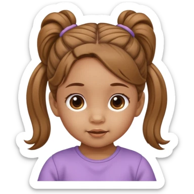 ligth brown baby girl with ponytails hairstyle  sticker