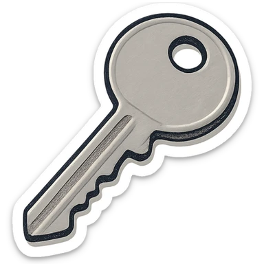 digital illustration of a key, no background sticker