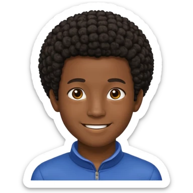 Black darkskin seventeen man  with little afro haircut sticker