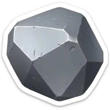 Cinematic Realistic Lead Ore, Heavy and dense, with a matte gray surface and subtle metallic glimmer. The metal's weight and durability are evident, with soft, sharp edges and a slight texture that enhances its solid presence. Soft glowing outline, capturing the essence of raw strength and industrial power in lead ore. sticker