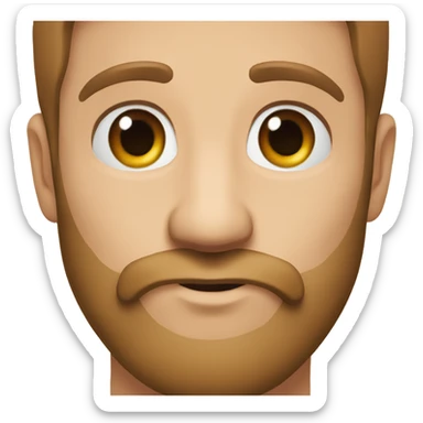 Beau mec brun barbu yeux noir  sticker