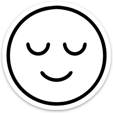 esthetic emoji, clear line style, fine contours, peaceful expression sticker