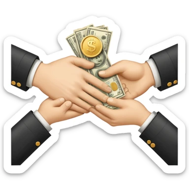 Handshake + money icon sticker