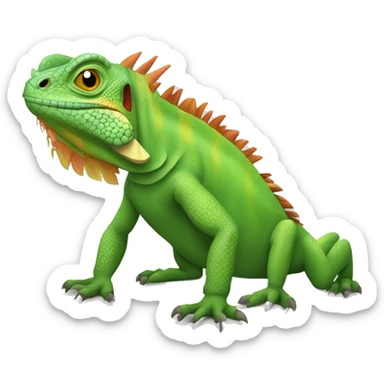 Iguana diabólica con pulgares ariba sticker