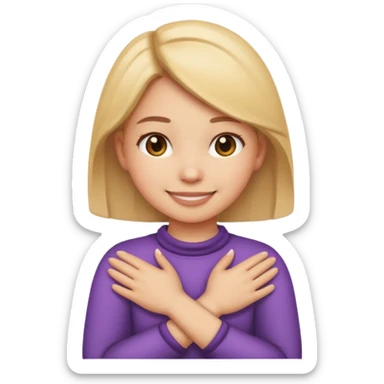 make a girl emoji crossing hands around neck sticker