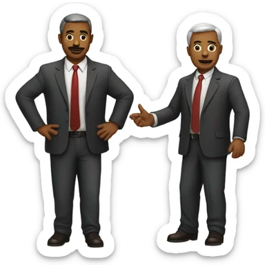 a man leads another man  sticker