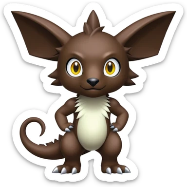 Cute cool colorful dark nebula Digimon-animal-hybrid full body sticker