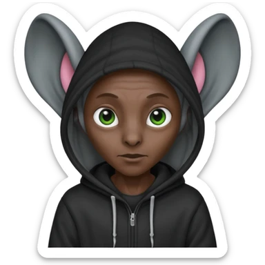 Aliens Dark gray, hoodie, long big ears sticker