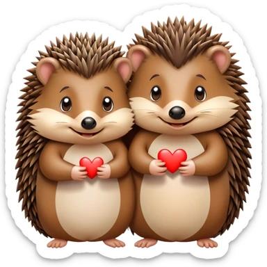 hedgehog say i love you tu other hedgehog sticker