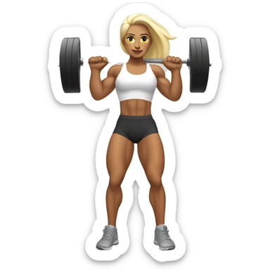 female white bodybuilder lifting weights sticker