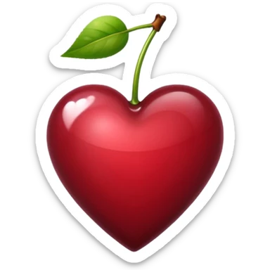 cherry color bordeux heart sticker