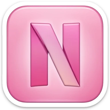 Netflix aesthetic "N" logo in pastel pink sticker