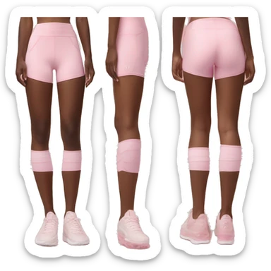 Brown skin girl,Lululemon pink set,balenciaga tracks white,40inch buss down black  sticker