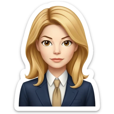 Michelle Monaghan with honey blonde hair as CEO in business attire sticker