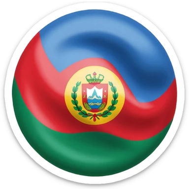 emoji de bandera gitana azul verde y círculo  ROJO en el centro  sticker