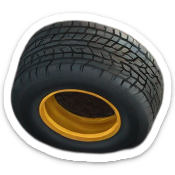 A multicolored tire buried in the ground sticker