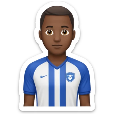 black soccer player man blue white jersey sticker