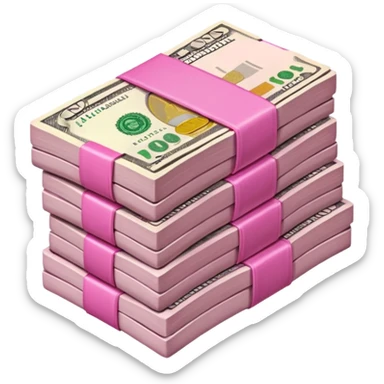 Money stack pink sticker