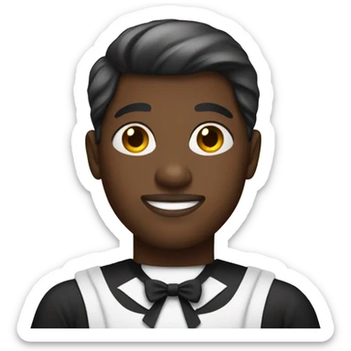 Gay black man in maid dress sticker