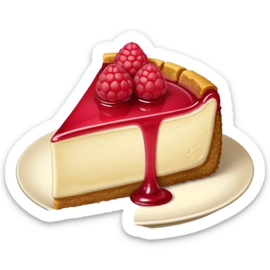 Cheesecake slice with raspberry on top sticker