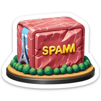  paris SPAM meat jeff koons style  sculpture art landscape painting  sticker
