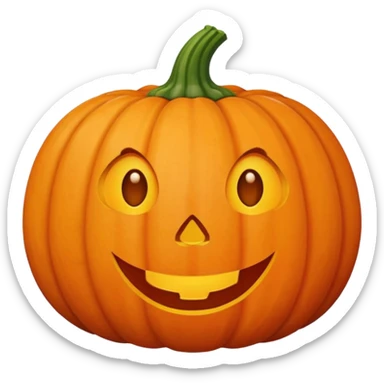 Pumpkin with blush nd cute face sticker