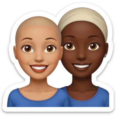 Ma meilleur amie et moi (femme) africaine cheveux rasé sticker