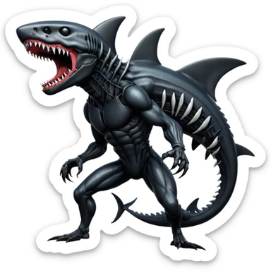  Venom-Shark-Xenomorph-hybrid-fantasy-creature (full body) sticker