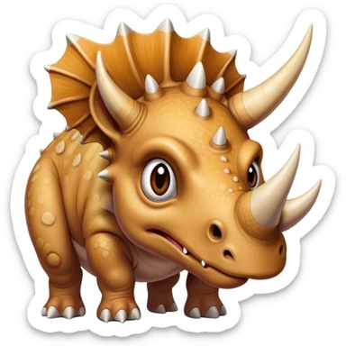 suspicious face of a triceratops  sticker