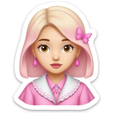 A girly pink trendy papion sticker