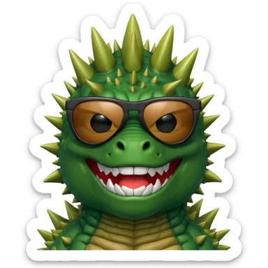 Godzilla wearing sunglasses sticker