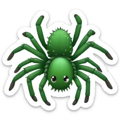 Green Tarantula with little small dark green spikes on its whole body sticker