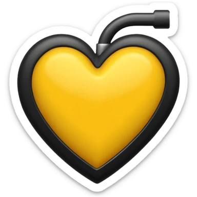 Fusiona un corazón de iPhone de color amarilla con color negro  sticker