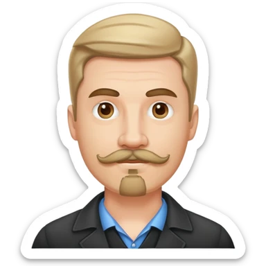 Homem branco com bigode e cavanhaque sticker
