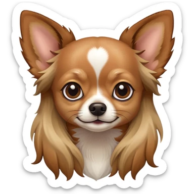 Chihuahua with long hair black and brown sticker
