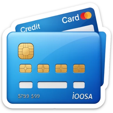 credit card blue point of sale sticker
