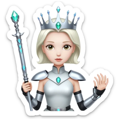 Cyber Queen – holo scepter + chrome belt sticker